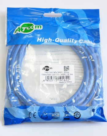 Патч-корд литой, UTP, RJ45, Cat.5e, 7,5m ATcom cиний